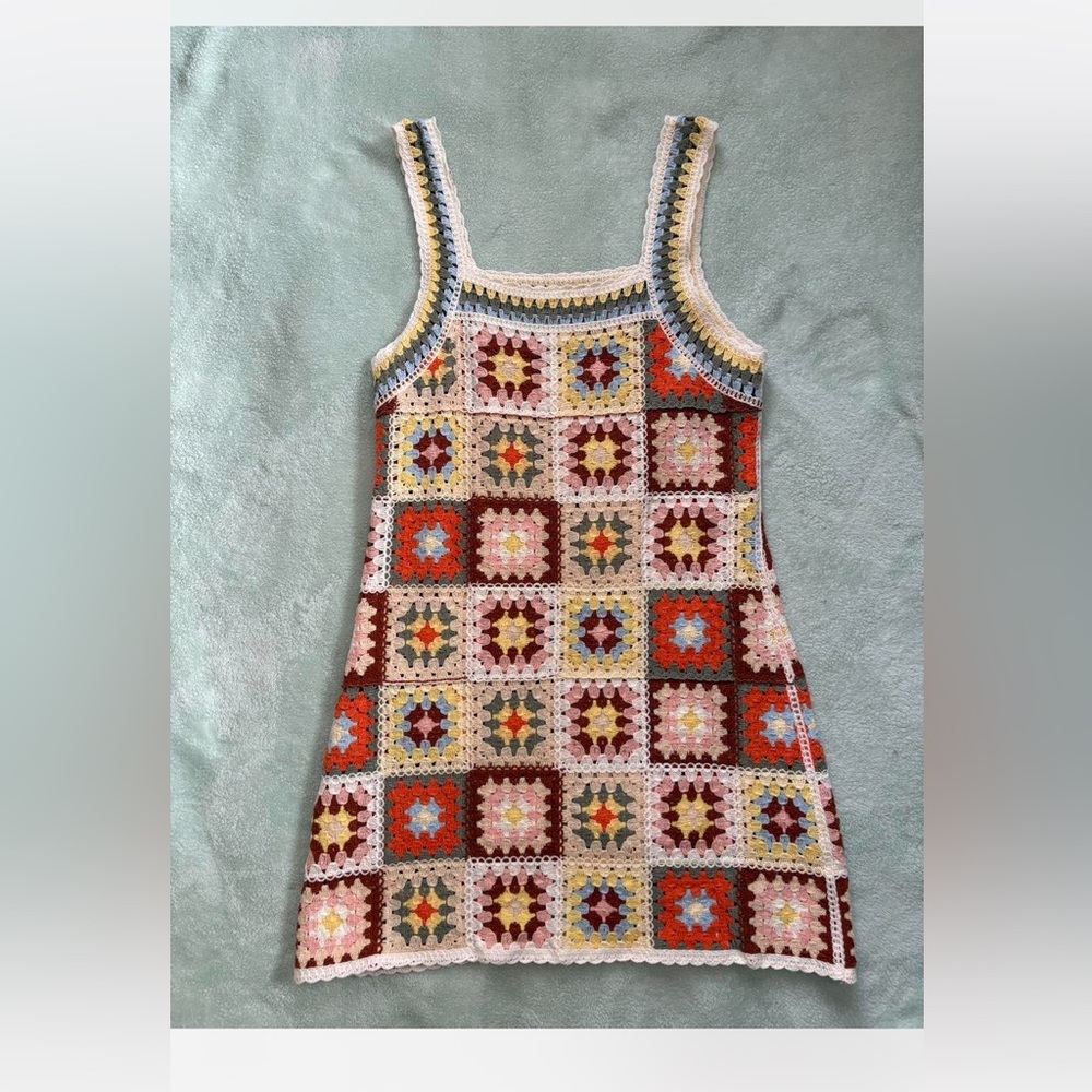 Colorful Crochet Tank Dress
